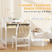AIYAPLAY Kids Desk & Chair Set with Storage Shelves – Natural image 7
