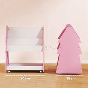 AIYAPLAY Kids Bookshelf & Toy Storage Unit – Pink image 2