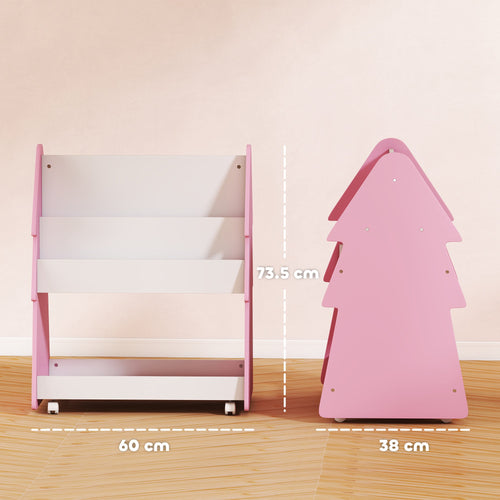AIYAPLAY Kids Bookshelf & Toy Storage Unit – Pink