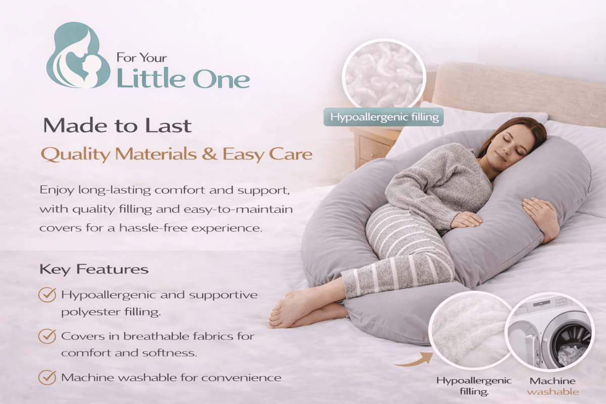 12 Ft Full Body Support Pillow with Removable Light Pink Cover