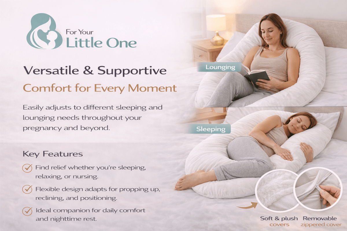 12ft Maternity Pillow with Case – White