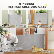 PawHut Retractable Baby Safety Gate – Up to 180cm, Grey image 3