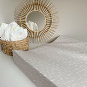 Anti-Roll Wedge Changing Mat - Greige Dash Print image 3