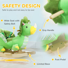 AIYAPLAY Dinosaur Rocking Toy with Sound – Green (18–36 Months)