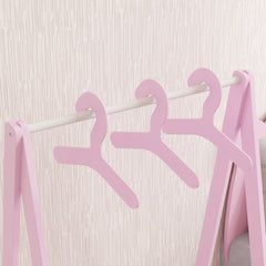 AIYAPLAY Children's Clothing Rack with Storage Shelf – Pink
