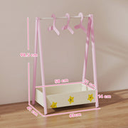 AIYAPLAY Children's Clothing Rack with Storage Shelf – Pink image 2