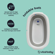 Vital Baby Foldable Baby Bath - Grey & White image 3