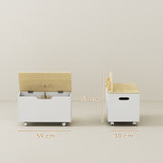 AIYAPLAY Toy Box with Lid & Wheels – White image 2