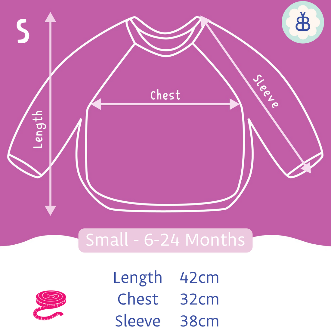 Long Sleeved Baby Bib - Blue Harlequin