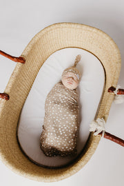 Copper Pearl Knitted Swaddle Blanket Fawn image 2