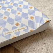 Anti-Roll Wedge Baby Changing Mat - Blue Harlequin image 3