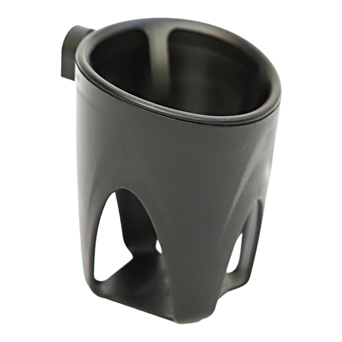 Dark gray bottle holder with top opening and two side cut-out handles