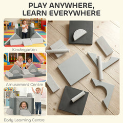 AIYAPLAY 12-Piece Modular Kids Play Sofa – Grey
