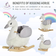 HOMCOM Plush Swan Rocking Horse with Sound – 18–36 Months image 5