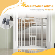 PawHut Pressure Fit Baby Safety Gate – 74–80cm, White image 7