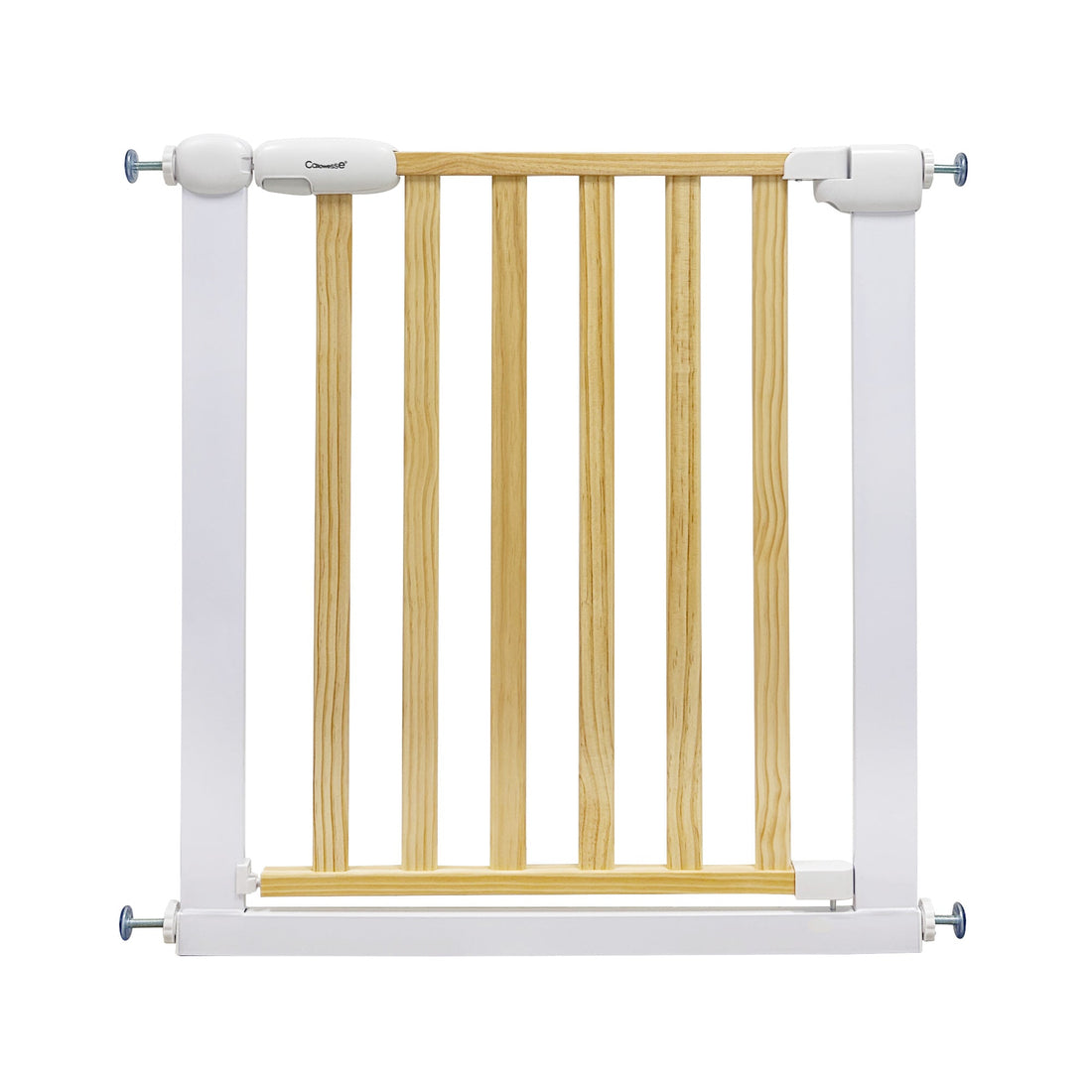 Wood & Metal Pressure Fit Baby & Toddler Door & Stair Safety Gate | 76-83cm x H77cm - White