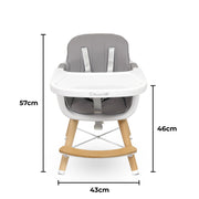 Callowesse Elata 3-In-1 Scandi Wooden Highchair – Grey image 2