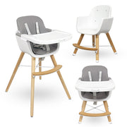 Callowesse Elata 3-In-1 Scandi Wooden Highchair – Grey image 1