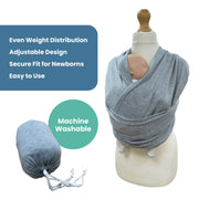 Callowesse Ergonomic Baby Wrap Carrier – Grey image 5