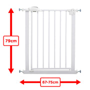 Callowesse Narrow Baby & Toddler Pressure Fit Door & Stair Safety Gate | 67-75cm x H79cm - White image 2