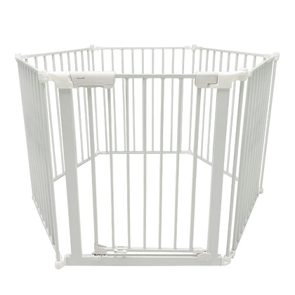 XL Extendable Hexagonal Playpen, Fireguard and Room Divider - White