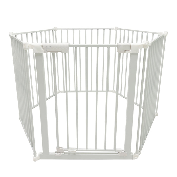 XL Extendable Hexagonal Playpen, Fireguard and Room Divider - White