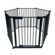 XL Extendable Hexagonal Playpen, Fireguard and Room Divider - Black image 1
