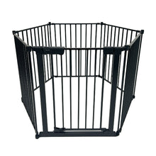 XL Extendable Hexagonal Playpen, Fireguard and Room Divider - Black