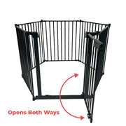 XL Extendable Hexagonal Playpen, Fireguard and Room Divider - Black image 11