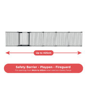XL Extendable Hexagonal Playpen, Fireguard and Room Divider - Black image 4