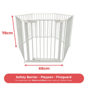 XL Extendable Hexagonal Playpen, Fireguard and Room Divider - White image 3