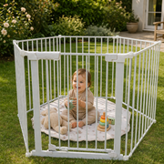 XL Extendable Hexagonal Playpen, Fireguard and Room Divider - White image 2