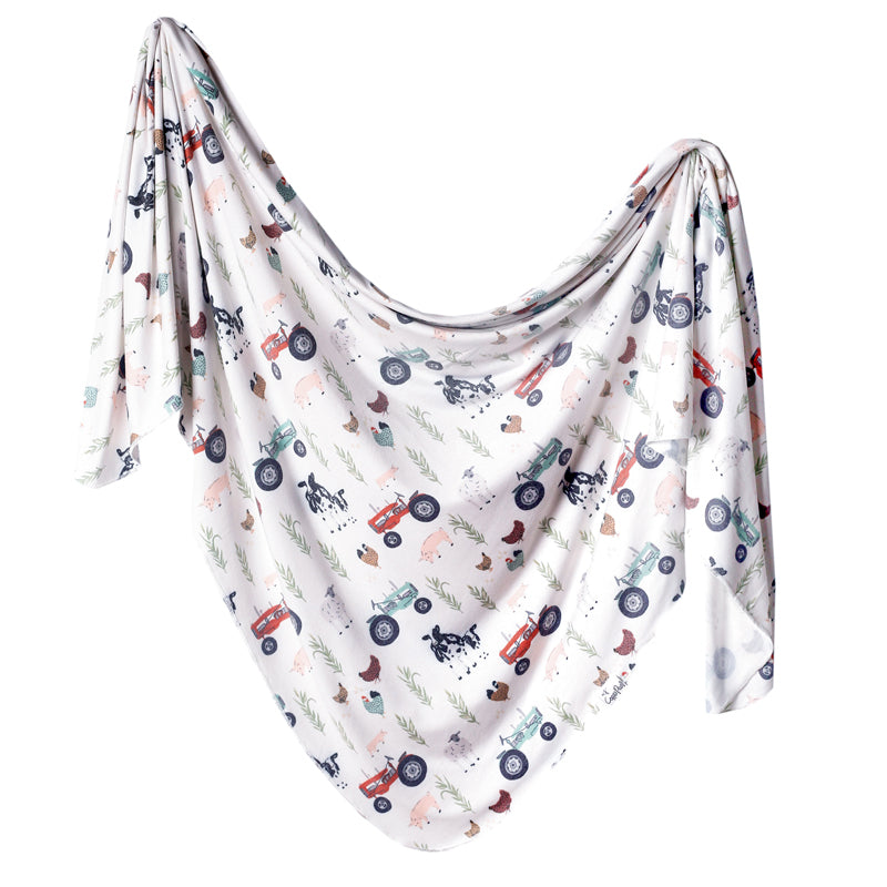 Copper Pearl Knitted Swaddle Blanket Jo