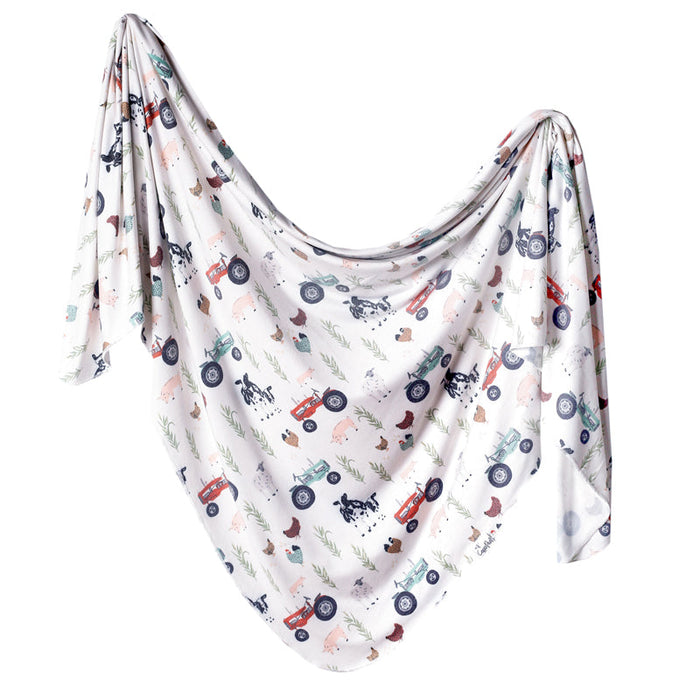 Copper Pearl Knitted Swaddle Blanket Jo