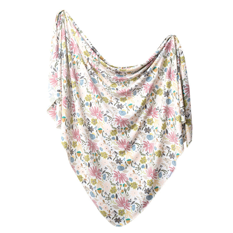 Copper Pearl Knitted Swaddle Blanket Olive