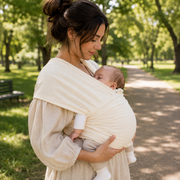 Organic Baby Wrap Carrier - Cream image 3