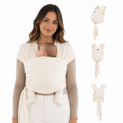 Organic Baby Wrap Carrier - Cream image 2