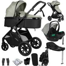 Cruise 3 In 1 Travel System With Car Seat And ISOFIX Base - Pebble Sage (Free Cupholder And Seat Liner Included!)