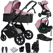 Cruise 3-in-1 Travel System with Car Seat, ISOFIX Base, Cupholder & Seat Liner – Blush Rose | For Your Little One