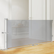 PawHut Retractable Baby Safety Gate – Up to 180cm, Grey image 2
