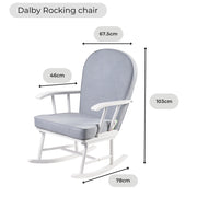 Dalby Nursing Rocking Chair - White/Cloud Grey image 2