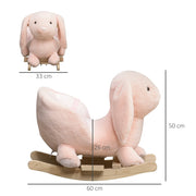 HOMCOM Plush Rabbit Rocking Toy with Sound – Pink (18–36 Months) image 3