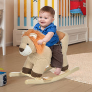 HOMCOM Plush Lion Rocking Toy with Sound – Brown (18–36 Months) image 2