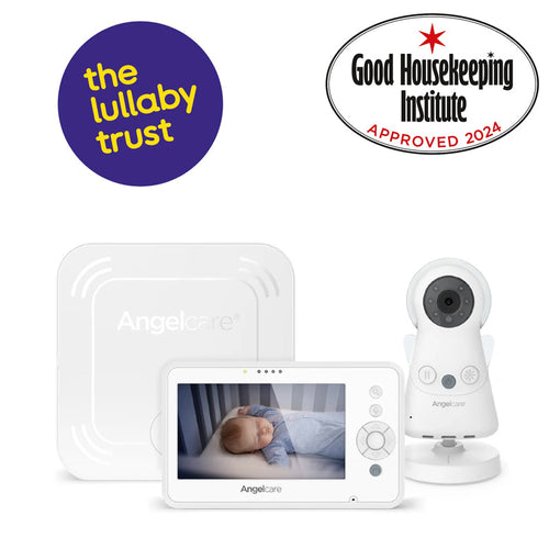 Baby video monitor system with parent unit, camera, and charging dock