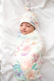 Copper Pearl Knitted Swaddle Blanket Bloom image 3