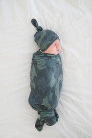 Copper Pearl Knitted Swaddle Blanket Hunter image 2