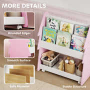 AIYAPLAY Kids Bookshelf & Toy Storage Unit – Pink image 6