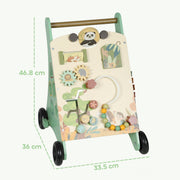 AIYAPLAY Wooden Baby Walker with Activity Toys – Green image 2