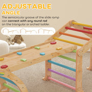 AIYAPLAY 9-in-1 Wooden Toddler Climbing Frame with Slide & Arch image 6