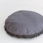MINICAMP Large Floor Cushion with Tassels in Grey image 7